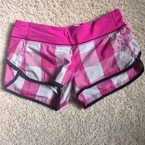 Hot pink plaid Lululemon shorts